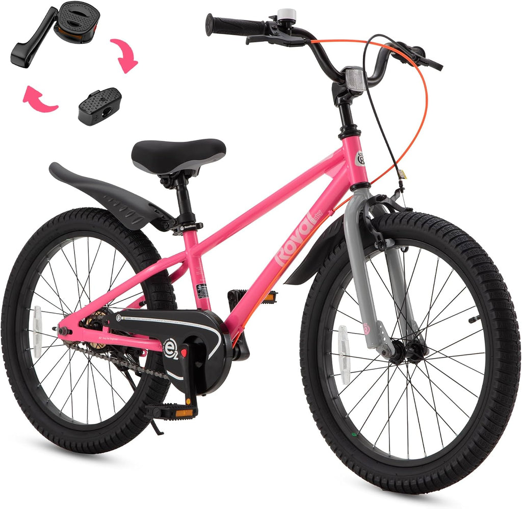 RoyalBaby EZ Kids Bike 12 14 16 18 20 Inch Balance Pedal 2-in-1 Training Bicycle Boys Girls Ages 3 to 12 Years Easy Learn for Beginners