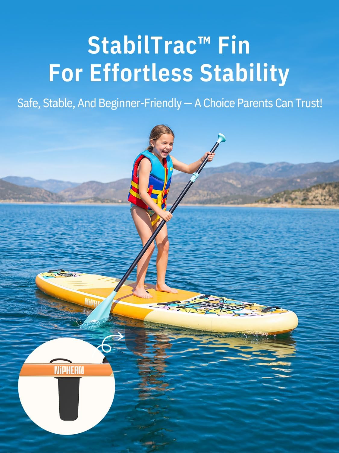 Niphean Inflatable Stand Up Paddle Board with SUP Accessories, Anti-Slip EVA Deck, 10'6'' Inflatable Paddle Boards for Adults & Youth of All Skill Levels
