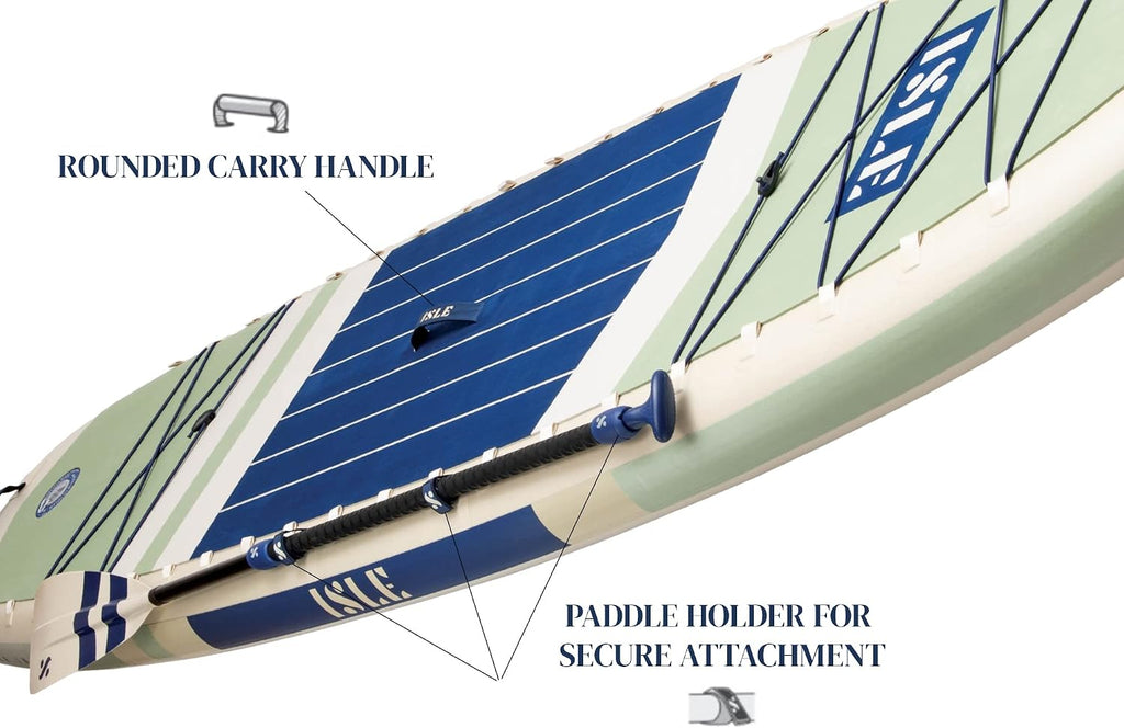 ISLE 2in1 Kayak & Paddle Board Bundle - Stand Up Paddle Board & Kayak, Incl. Seat, Paddle, Pump, Bag, 11.6 x 35.5 x 6 in - max. 425 lbs