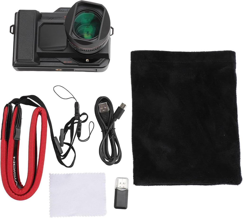 5K Night Vision Digital Camera, IR Night Vision 50MP Camcorder Video Camera Point & Shoot Digital Camera with 4 Large Screen, 50x Zoom, 4800mAh Rechargeable Battery, 64G SD Card