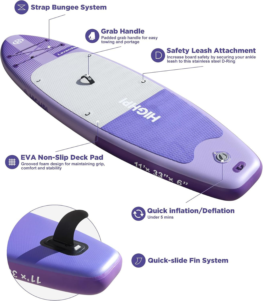 Inflatable Stand Up Paddle Board for Youth and Adults – Wide Sup with Premium Accessories, Blow Up Paddleboard for Surfing, Fishing, Yoga & More