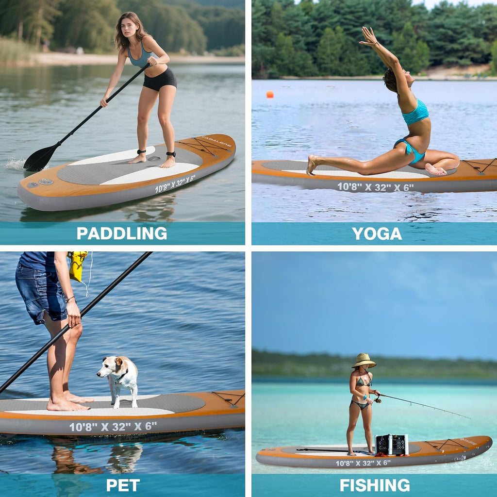 Inflatable Stand Up Paddle Board with SUP Accessories, Anti-Slip EVA Deck, Family-Friendly SUP Boards for Adults & Youth of All Skill Levels, Versatile Yoga Paddle Board