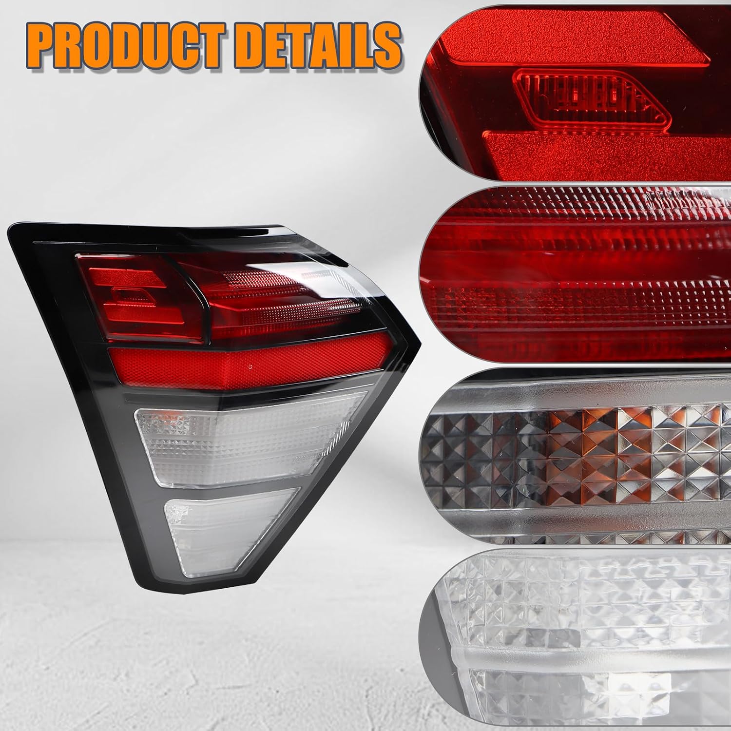 Left LED Tail light W/Halogen Turn Signal Assembly Compatible With 2024-2025 Hyundai Kona SE/SEL/N-Line Outer Rear Tail Lamp Left Driver Side 92405-BE020