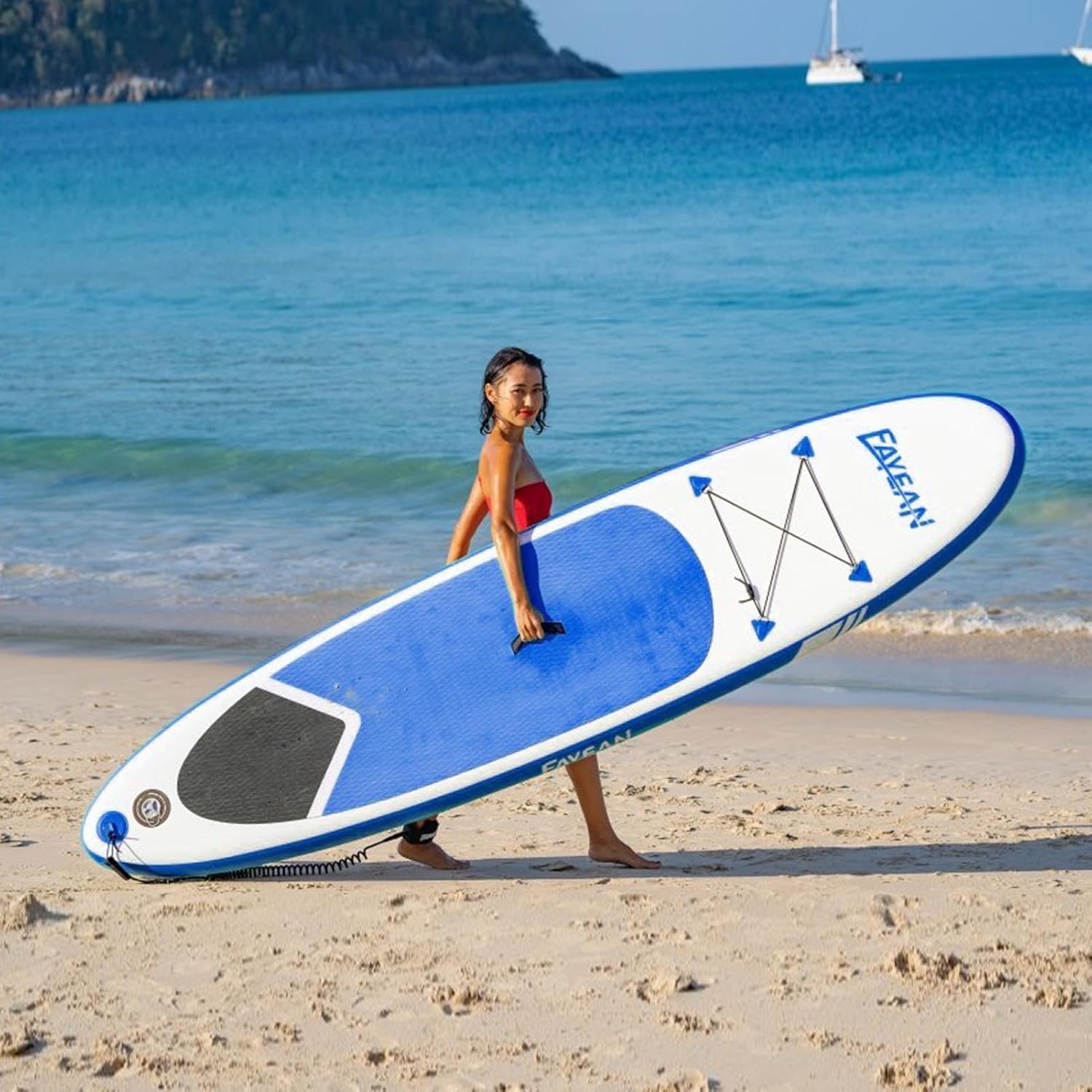 Inflatable Paddle Board,Extra Wide 10.6'/11' Stand Up Paddle Board with Sup Accessories,400lbs Capacity for Family with Safety Leash, All Skill Levels Sup for Yoga,Fishing,Surfing