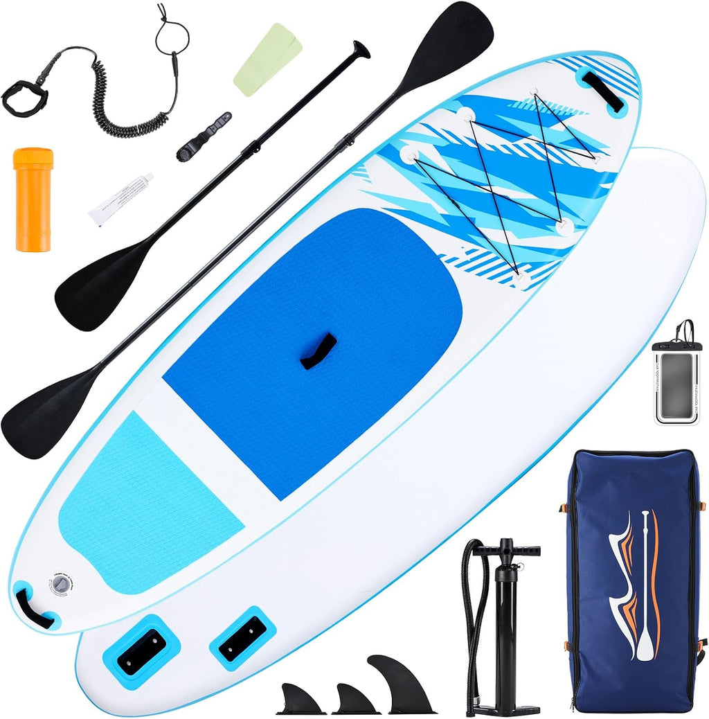 DUMOS Inflatable Stand Up Paddle Board, 10.5'×33'' Paddle Boards with Non-Slip Deck, Durable Advanced Material and Complete SUP Accessories for All Skill Levels