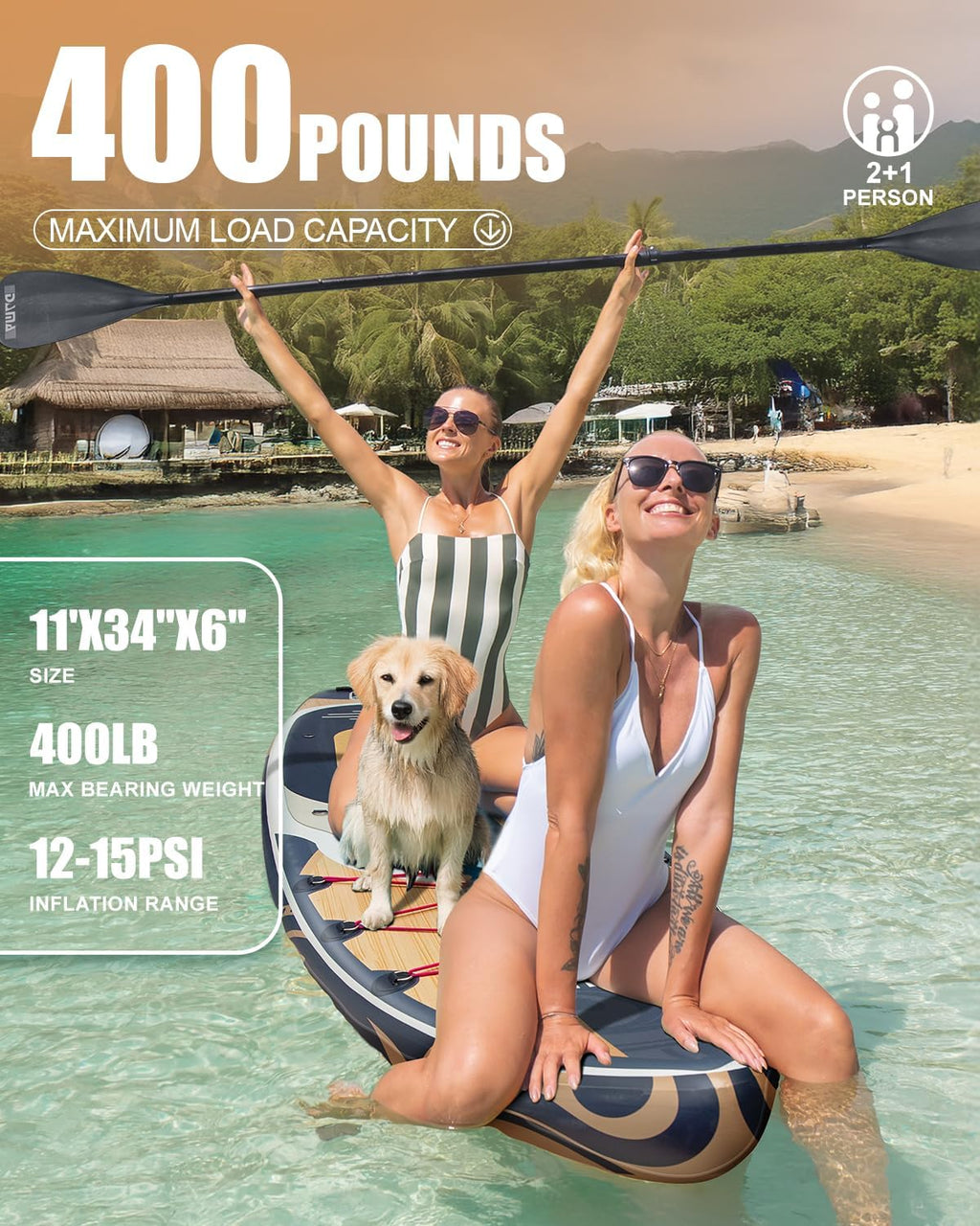 DAMA 11'*34'*6' Stand Up Paddle Board, Inflatable Paddle Board,Inflatable Paddle Boards for Adults w/a Wide, Smooth and Non Slip Deck, Versatile Styles, Suitable for Adults