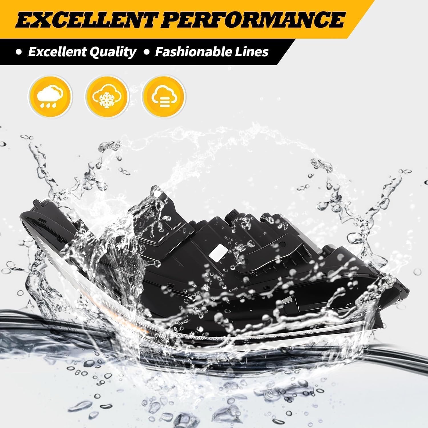 Right Headlight Assembly W/Module Compatible with Elan-tra SE SEL N Line GLS Preferred Luxury Limited 2024-2025 Headlamp Passenger Side Front Light 92012AA740