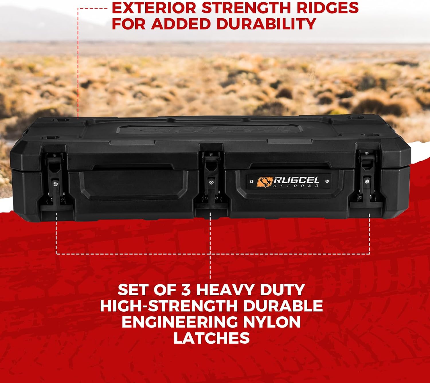RUGCEL 58QT Waterproof Dry Box - Heavy-Duty Overland & Off-Road Storage Case for Car Camping Equipment, Roof Gear & Vehicle Luggage,41in*17in*8.5in