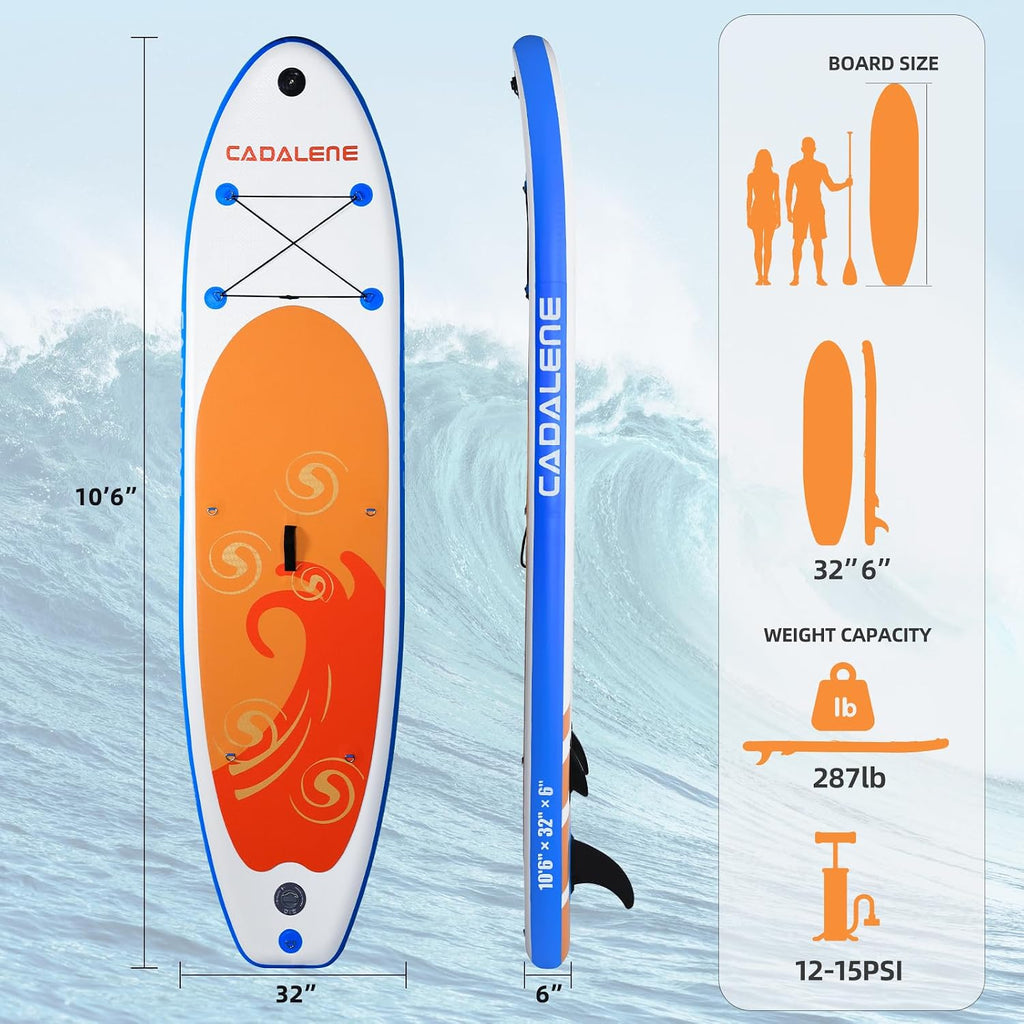 Inflatable Stand Up Paddle Board with SUP Accessories, Anti-Slip EVA Deck, Family-Friendly SUP Boards for Adults & Youth of All Skill Levels, Versatile Yoga Paddle Board