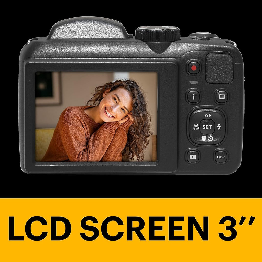 Kodak PIXPRO AZ255 Digital Camera (Black) Bundle with 32GB Memory Card (2) + Digital Camera/Video Case (4 Items)