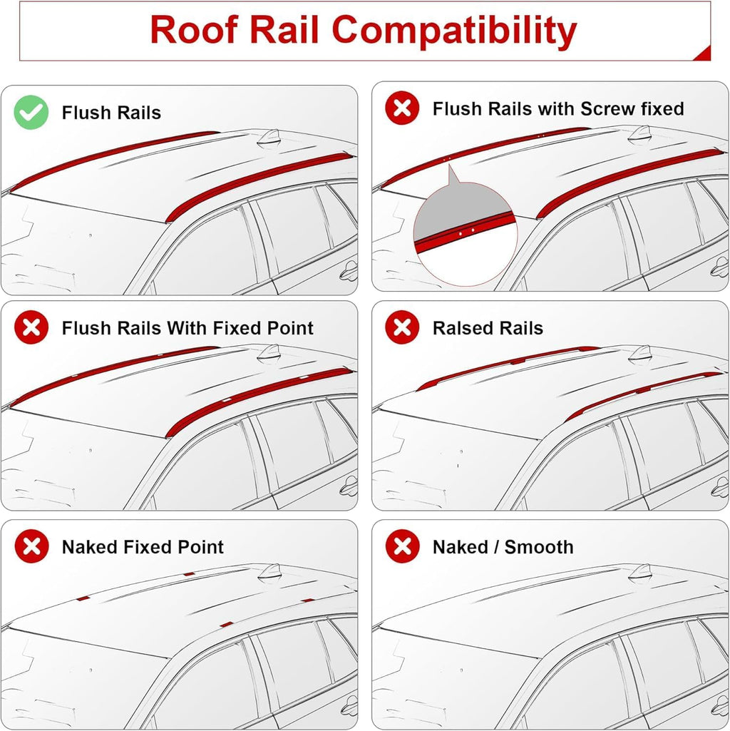 Heavy Duty Roof Rack Cross Bars, Replacement for Hyundai Santa Cruz 2021-2025 SE SEL Premium Night Limited, Aircraft Aluminum Black Matte with Anti-Theft Locks Max Loading Up to 300 LB