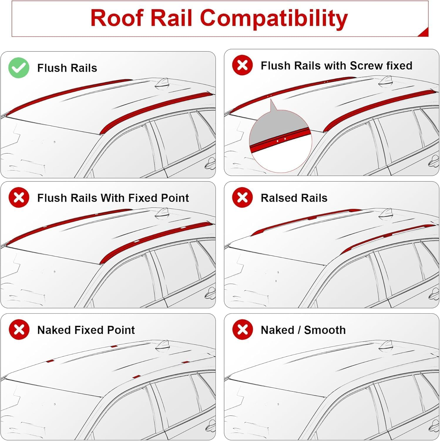 Heavy Duty Roof Rack Cross Bars, Replacement for Hyundai Santa Cruz 2021-2025 SE SEL Premium Night Limited, Aircraft Aluminum Black Matte with Anti-Theft Locks Max Loading Up to 300 LB
