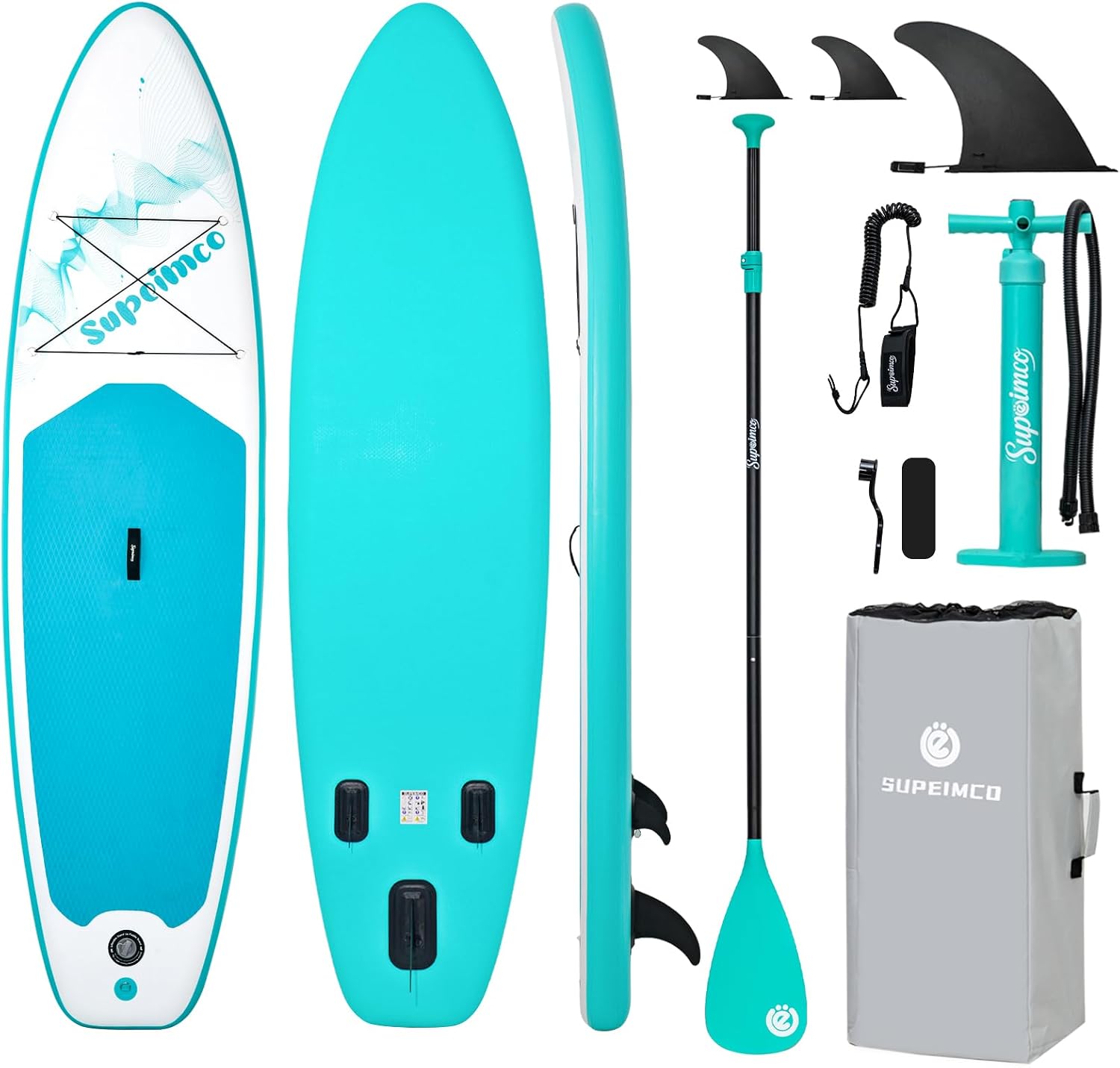 Inflatable Stand Up Paddle Board - Upgraded Glue-Free Hot Melt Technology, Long Service Life, 10'6', Anti-Slip EVA Deck, Full SUP Accessories, Included for Adults Youth All Skill Levels