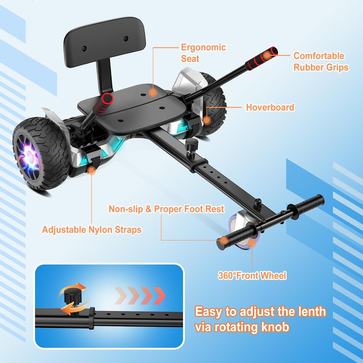 LIEAGLE Hoverboard, 6.5' Self Balancing Scooter Hover Board with Bluetooth Wheels LED Lights for Kids Adults