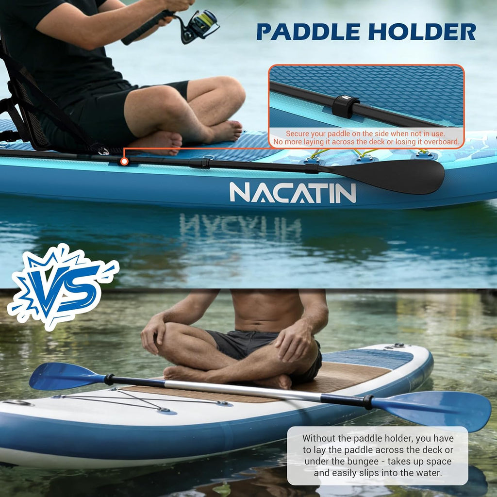 NACATIN Inflatable Stand Up Paddle Board,10'6'Upgrade Version Blow Up Paddle Boards for Adults with Premium SUP Accessories& Backpack,Adjustable Paddle,Camera Mount,Hand Pump, for Lake, River, Yoga