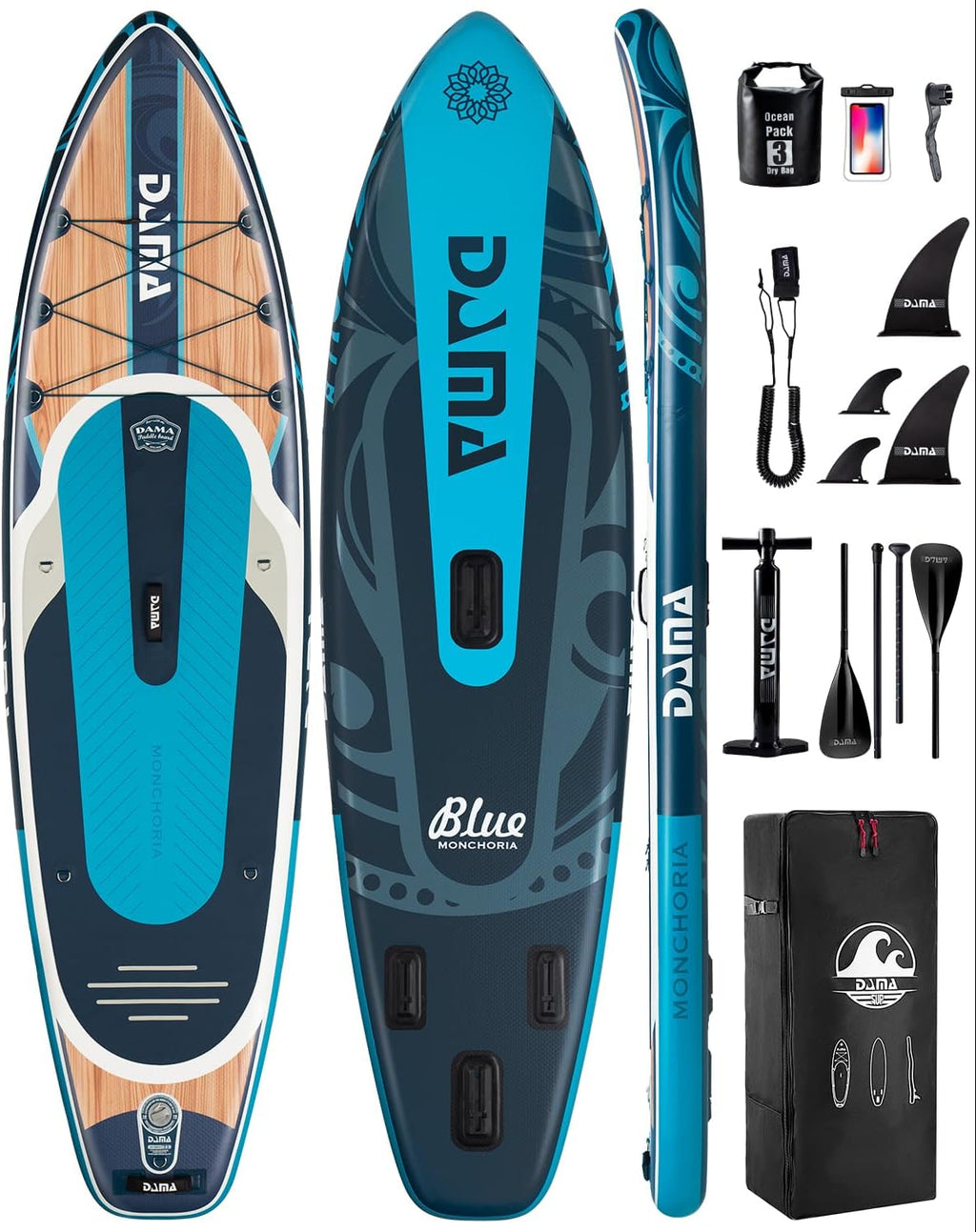 DAMA 11'*34'*6' Stand Up Paddle Board, Inflatable Paddle Board,Inflatable Paddle Boards for Adults w/a Wide, Smooth and Non Slip Deck, Versatile Styles, Suitable for Adults