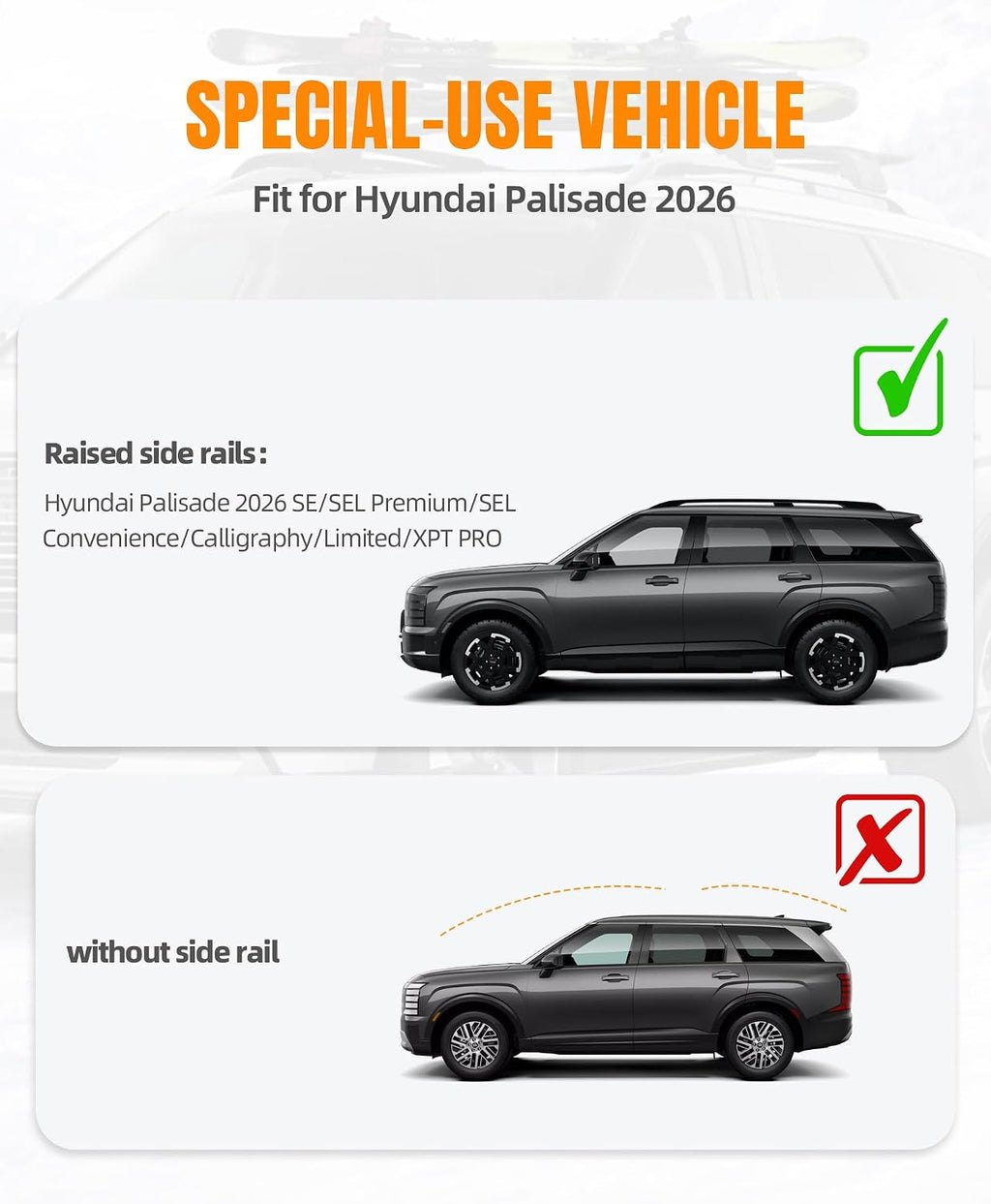 Upgraded Roof Rack Cross Bars Fit for 2026 Hyundai Palisade, Lockable Crossbars Luggage Cargo Carrier, Rooftop Accessories for Bike Kayak Skis Surfboard Canoe