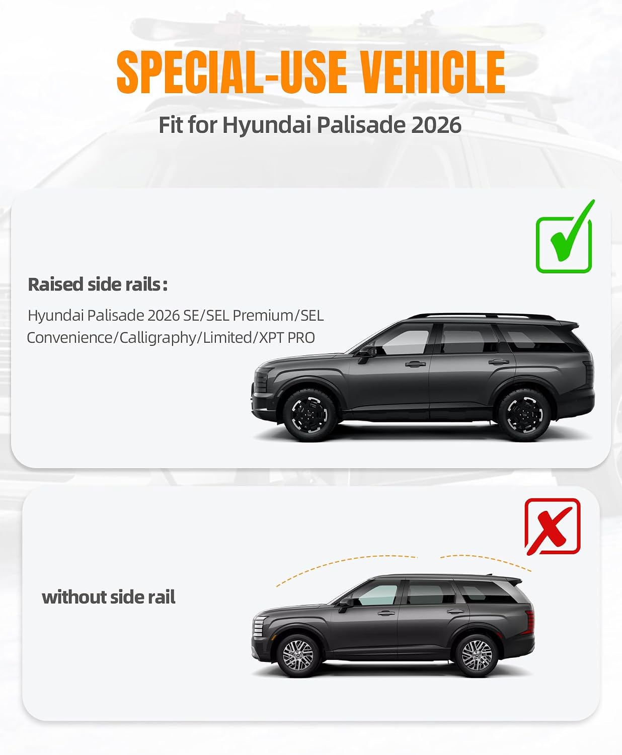 Upgraded Roof Rack Cross Bars Fit for 2026 Hyundai Palisade, Lockable Crossbars Luggage Cargo Carrier, Rooftop Accessories for Bike Kayak Skis Surfboard Canoe