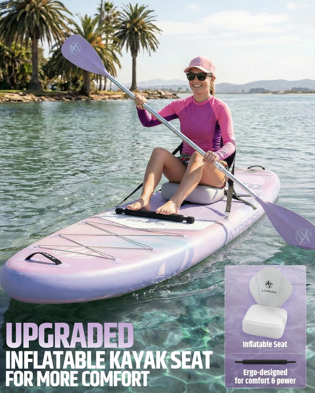 12'x36 Inflatable Paddle Board, 500lbs Extra Wide Stand Up Paddleboard for Adults with Premium SUP Accessories Kit & Backpack, Blow Up Kayak Non-Slip Stable Deck Boat for Yoga Fishing Surf