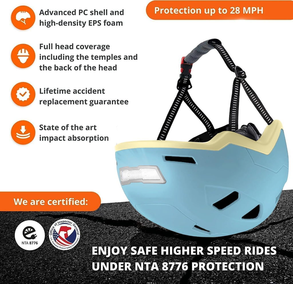 XNITO Kid Bike Helmets for Boys and Girls | Fit Head 51-54cm Circumference | CPSC & NTA-8776 Dual Certified | Multi-Sport Helmets with LED Lights, Magnetic Buckle, Detachable Visor