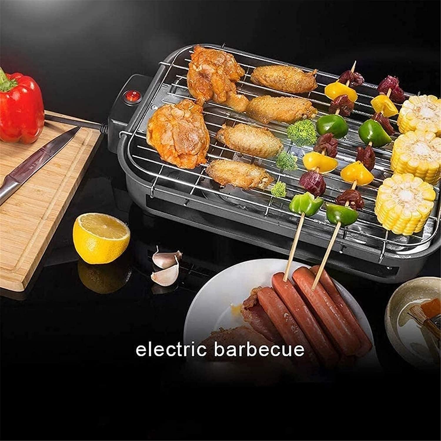Korean BBQ Grill Portable Electric Grill, Indoor Electric BBQ Grill Barbecue Indoor Hot Pot, Multi-Function Desktop Grill, Suitable for Family Dinner and Entertainment Gathering Indoor BBQ,Household N