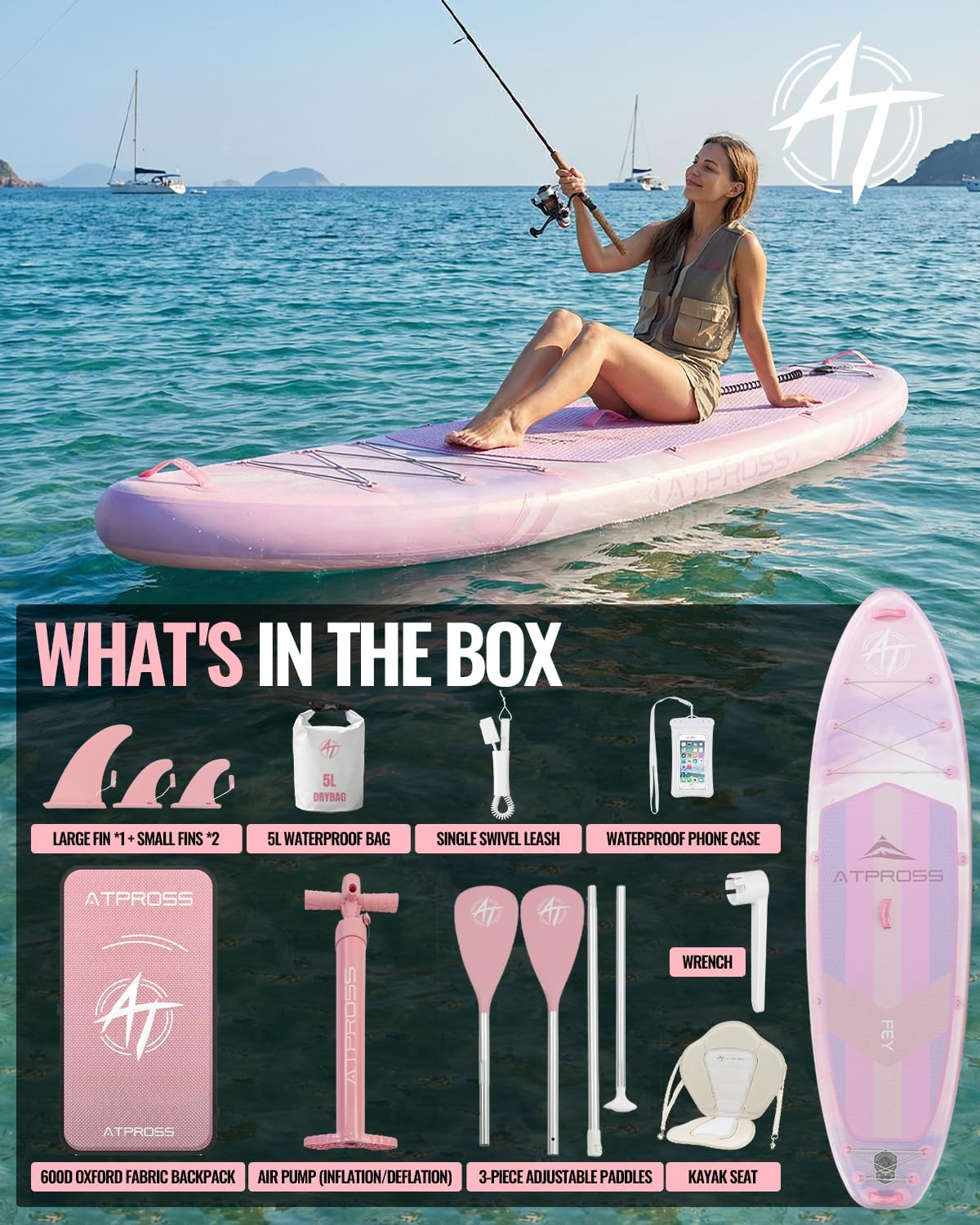 11'6'x35' Inflatable Paddle Board, 450lbs Extra Wide Stand Up Paddleboard for Adults with Premium SUP Accessories Kit & Backpack, Blow Up Kayak Non-Slip Stable Deck Boat for Yoga Fishing Surf