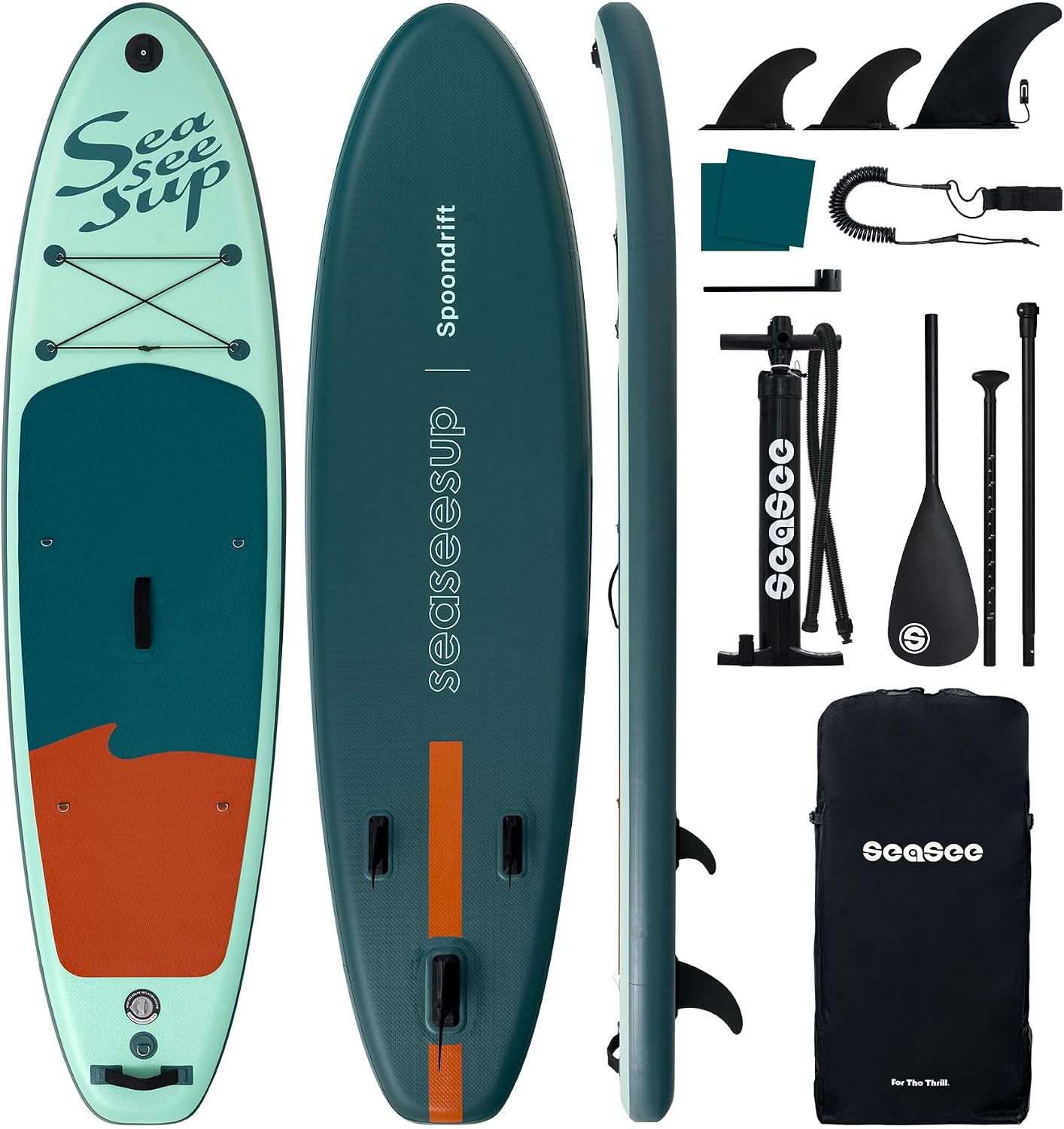 Inflatable Stand Up Paddle Board Includes Paddle, Dual Action Pump, and Accessories 11ft Lightweight iSUP, 33'*6' Wide Stable Design, Anti-Slip EVA Deck, Paddle Board for Adults