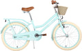 20'/24' Inch Girls Cruiser Bike 1-Speed Hybrid City Bicycle for Youth 7-10+ Years Old with Wicker Basket & Rear Rack，Kids Cycle Bikes，Hand&Pedal Brake，Steel Frame，Multiple Colors