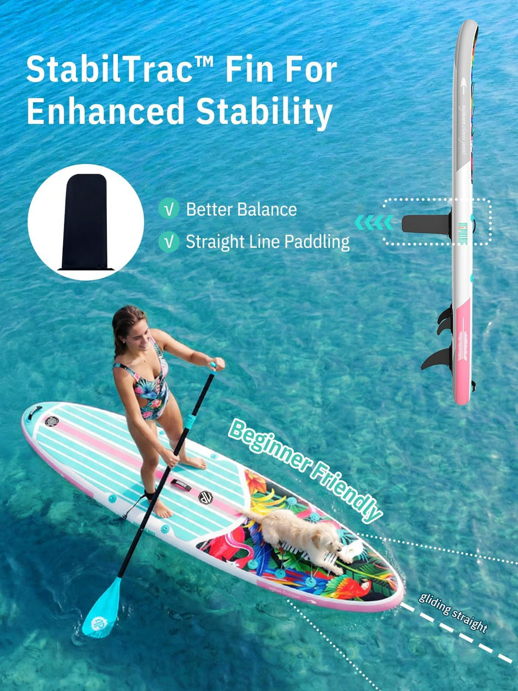 Niphean Inflatable Stand Up Paddle Board with SUP Accessories, Anti-Slip EVA Deck, 10'6'' Inflatable Paddle Boards for Adults & Youth of All Skill Levels