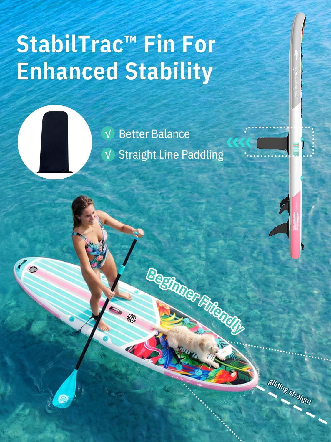 Niphean Inflatable Stand Up Paddle Board with SUP Accessories, Anti-Slip EVA Deck, 10'6'' Inflatable Paddle Boards for Adults & Youth of All Skill Levels