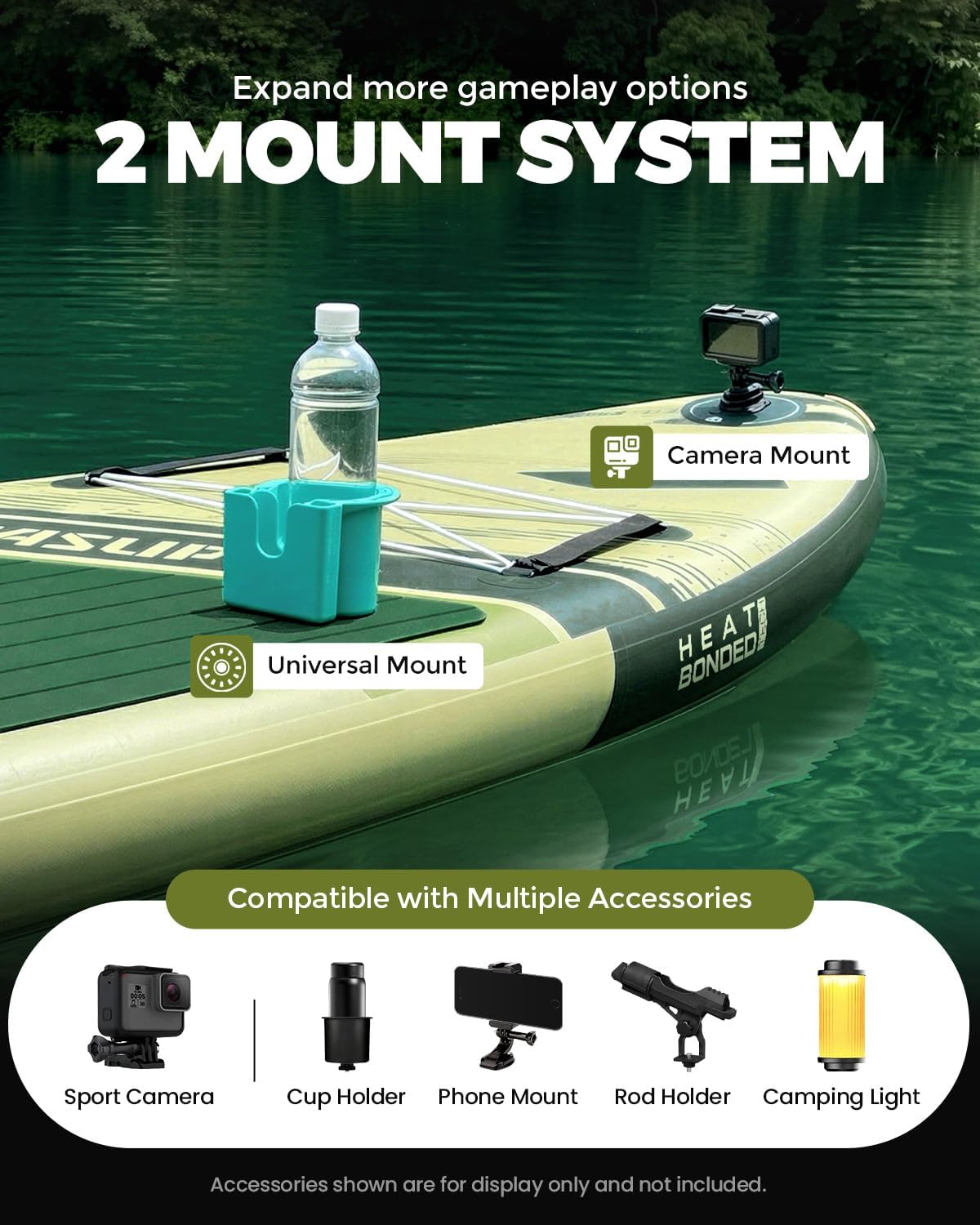 Inflatable Stand Up Paddle Board with SUP Accessories, Anti-Slip EVA Deck, 10'6'/11' Wide Stance Board, Sup Board for Adults & Youth of All Skill Levels Backpack