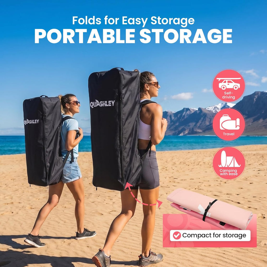 Quashley Inflatable Stand Up Paddle Board,Inflatable Paddleboards 32/34 Inch Wide,All Around SUP for Beginners with Lightweight Paddle,Hand Pump,Backpack,Leash,Durable & Portable iSUP Board
