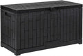 YITAHOME 120 Gallon Large Deck Box, 53'L x 22.7'W x 25.5'H Resin Outdoor Storage Box with Slide-Locking Lid for Patio Cushions, Garden Tools, Pool Supplies, Easy Assembly, Waterproof Lockable, Black
