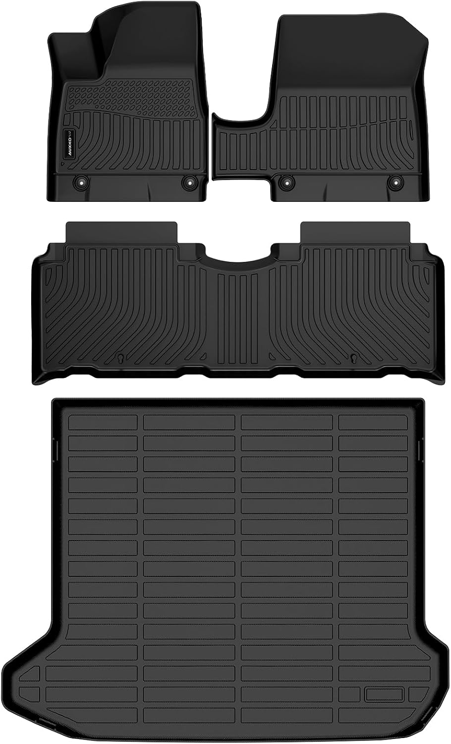 Auxko All Weather Floor Mats Cargo Mat for 2025 2026 Hyundai IONIQ 5 SE/SEL/SE Standard Range Unmovable Console Model TPE Liners All Season Accessories Guard Odorless Anti-Slip Floor Liners Trunk Tray