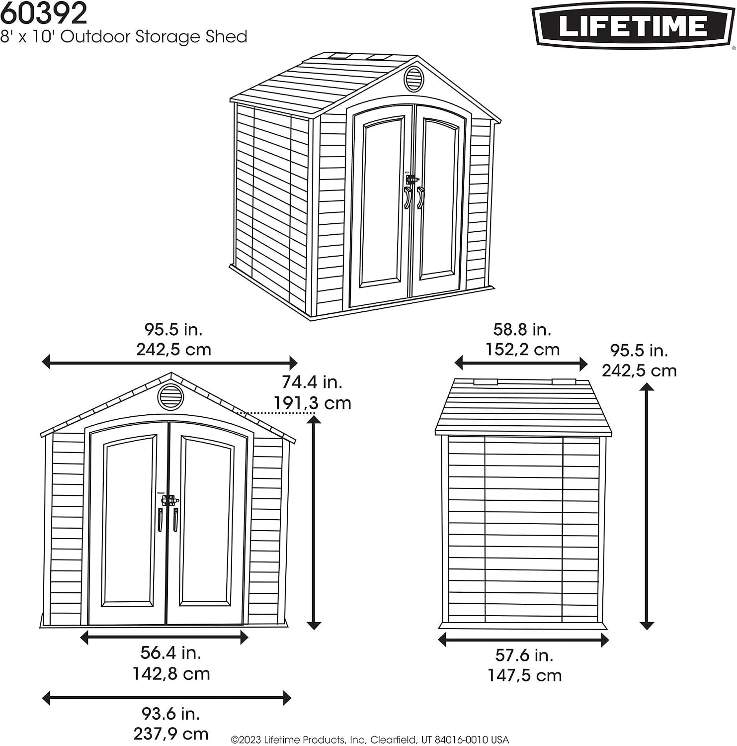 Lifetime Outdoor Storage Shed, 8 x 5 Foot