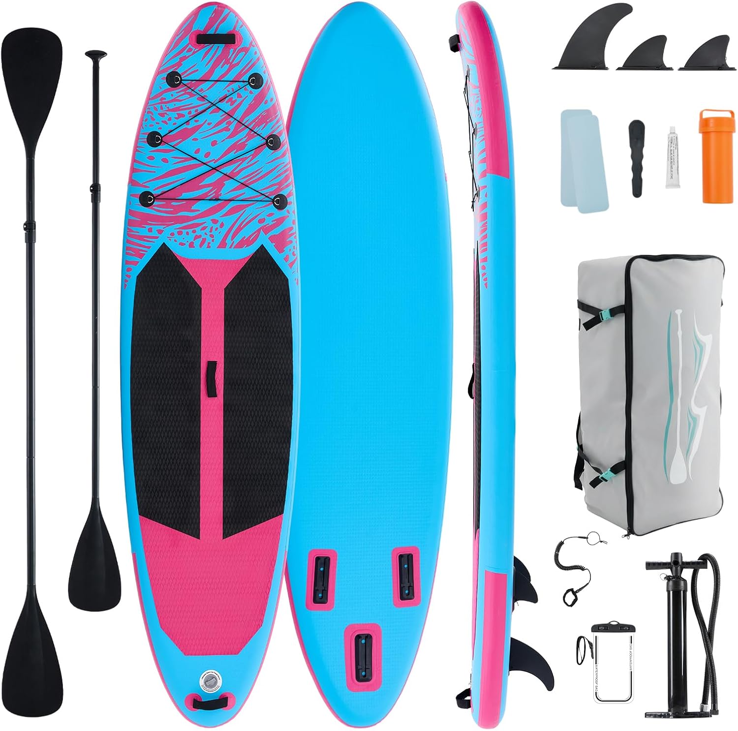 Sweetcrispy Inflatable Stand Up Paddle Board with Premium SUP Paddleboard Accessories,2-in-1 Paddle,Wide Stable Design,Non-Slip Comfort Deck for Adults & Youth of All Skill Levels