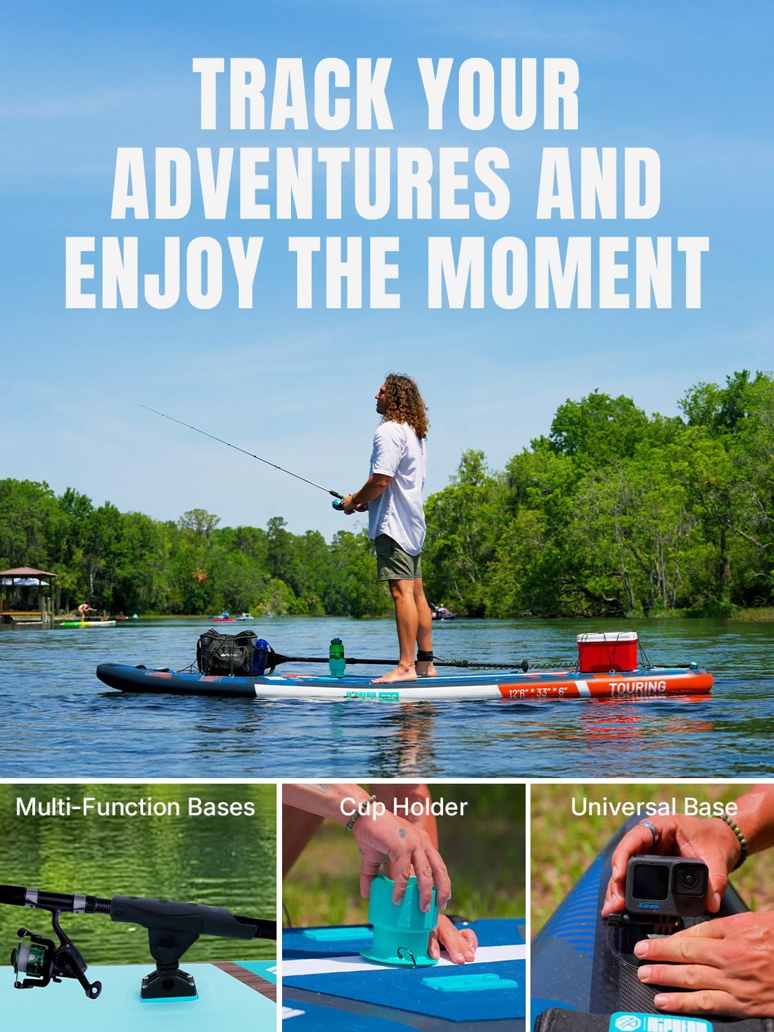 Niphean PRO (Extra Large) Inflatable Paddle Board with Seat, 11'6'/12'6' Stand Up Paddle Board with Pressure Gauge, StabilTrac Fin, Upgraded All-Round/Touring SUP for Adult Adventures, 2+1 Person