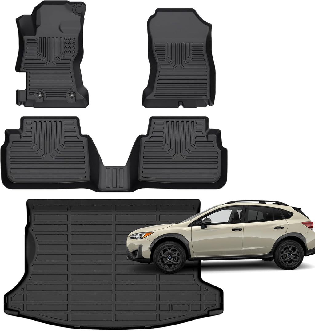 for Subaru Crosstrek 2018-2023 / Subaru Impreza 2017-2023 (Not Hybrid Models) Floor Mats, TPE Waterproof All Weather Floor Mats Cargo Liner Accessories