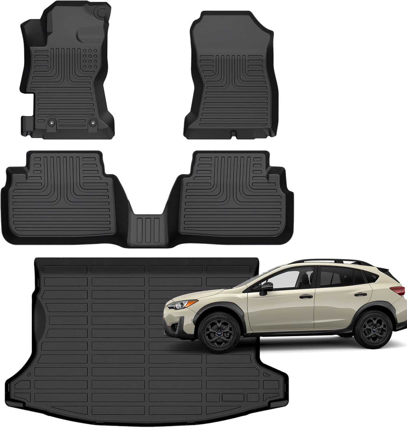 for Subaru Crosstrek 2018-2023 / Subaru Impreza 2017-2023 (Not Hybrid Models) Floor Mats, TPE Waterproof All Weather Floor Mats Cargo Liner Accessories