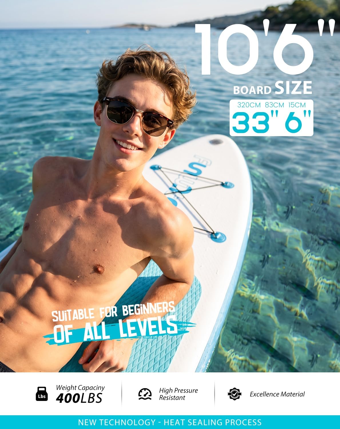 FunWater Inflatable Ultra-Light Stand Up Paddle Board for All Skill Levels with Premium SUP Paddleboard Accessories,Non-Slip Comfort Deck for Youth & Adults