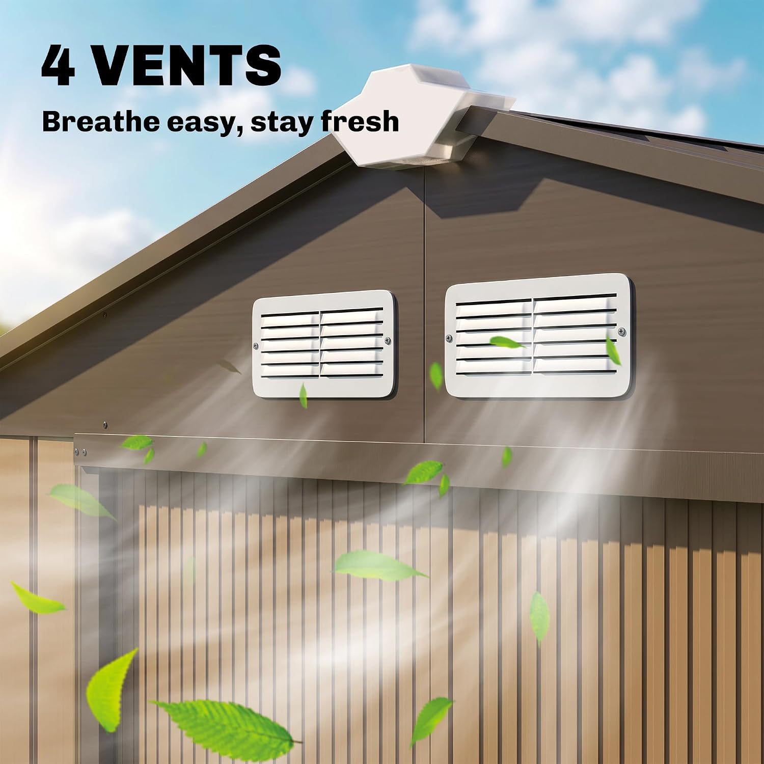 Outsunny 7' x 4' Outdoor Storage Shed, Garden Tool Metal Shed with Foundation Kit, Double Lockable Door, Air Vents and Sloping Roof, for Backyard, Patio, Lawn, Yellow