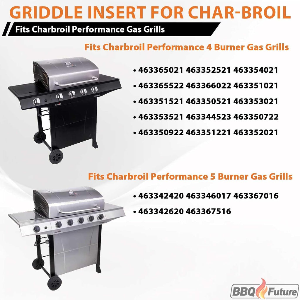Full Size Griddle Insert with Spatula Set for Charbroil Performance 4 Burner 463352521 463365021 463354021 463365522, Flat Top Plate for Charbroil Grill Replacement Parts G426-0005-W1 G426-0004-W1