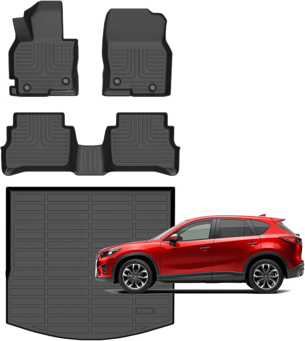 for Mazda CX-5 Floor Mats 2016 2015 2014 2013,Car Mats for Mazda CX5 All Weather Waterproof Floor Mats Cargo Liner Accessories 2013-2016