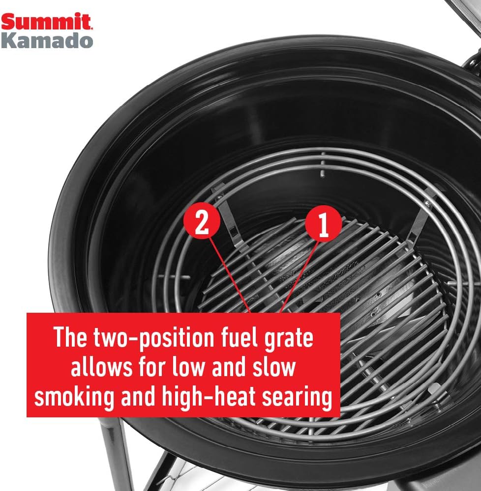 Weber Summit® Kamado S6 Charcoal Grilling Center, Black – Dual‑Walled Insulated Steel Kamado with 24' Cooking Area, Porcelain‑Enameled Kettle & One‑Touch Cleaning System