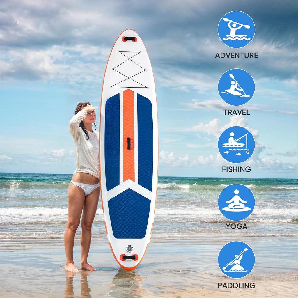DUMOS Inflatable Stand Up Paddle Board, 10.5'×33'' Paddle Boards with Non-Slip Deck, Durable Advanced Material and Complete SUP Accessories for All Skill Levels