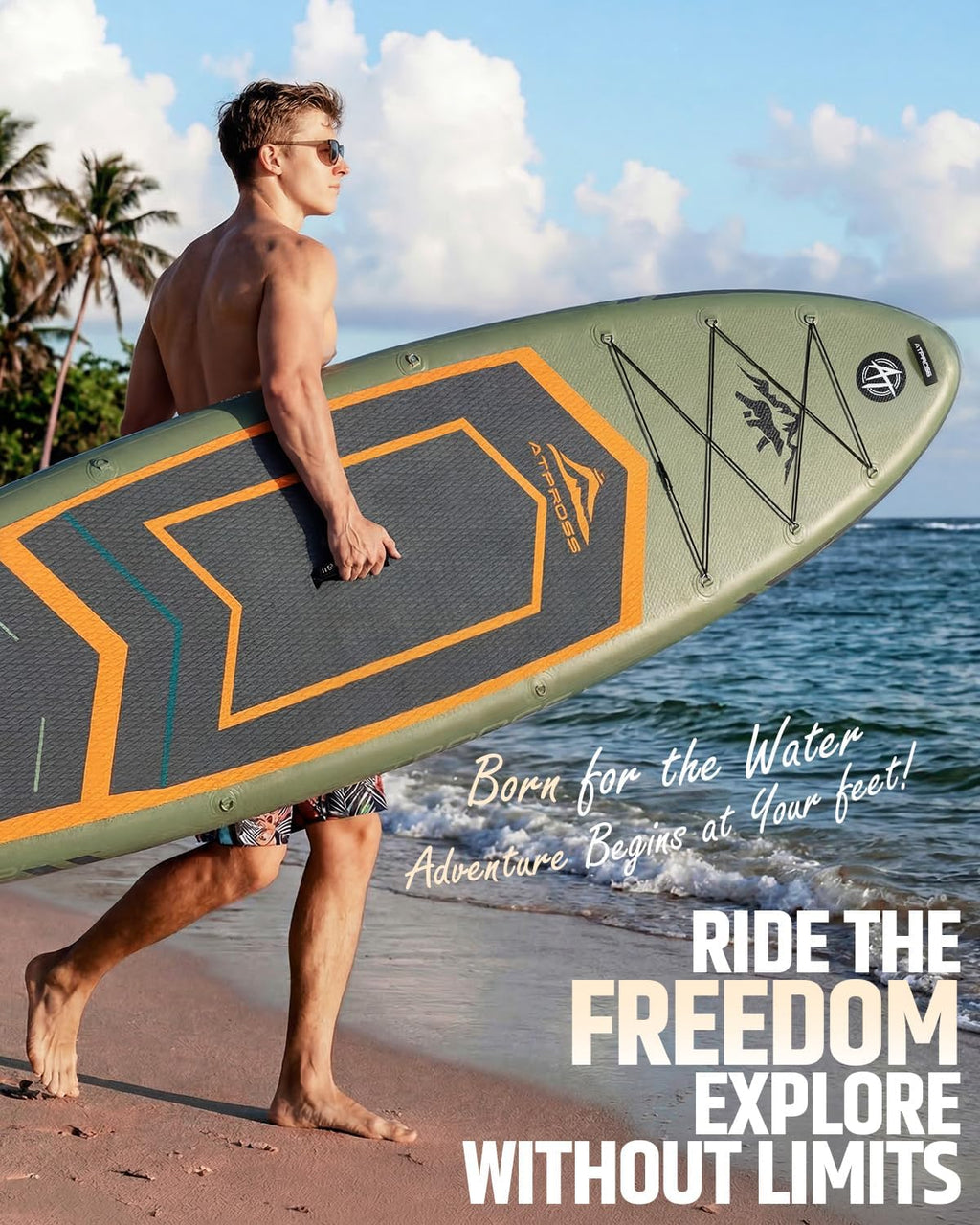 12'x36 Inflatable Paddle Board, 500lbs Extra Wide Stand Up Paddleboard for Adults with Premium SUP Accessories Kit & Backpack, Blow Up Kayak Non-Slip Stable Deck Boat for Yoga Fishing Surf