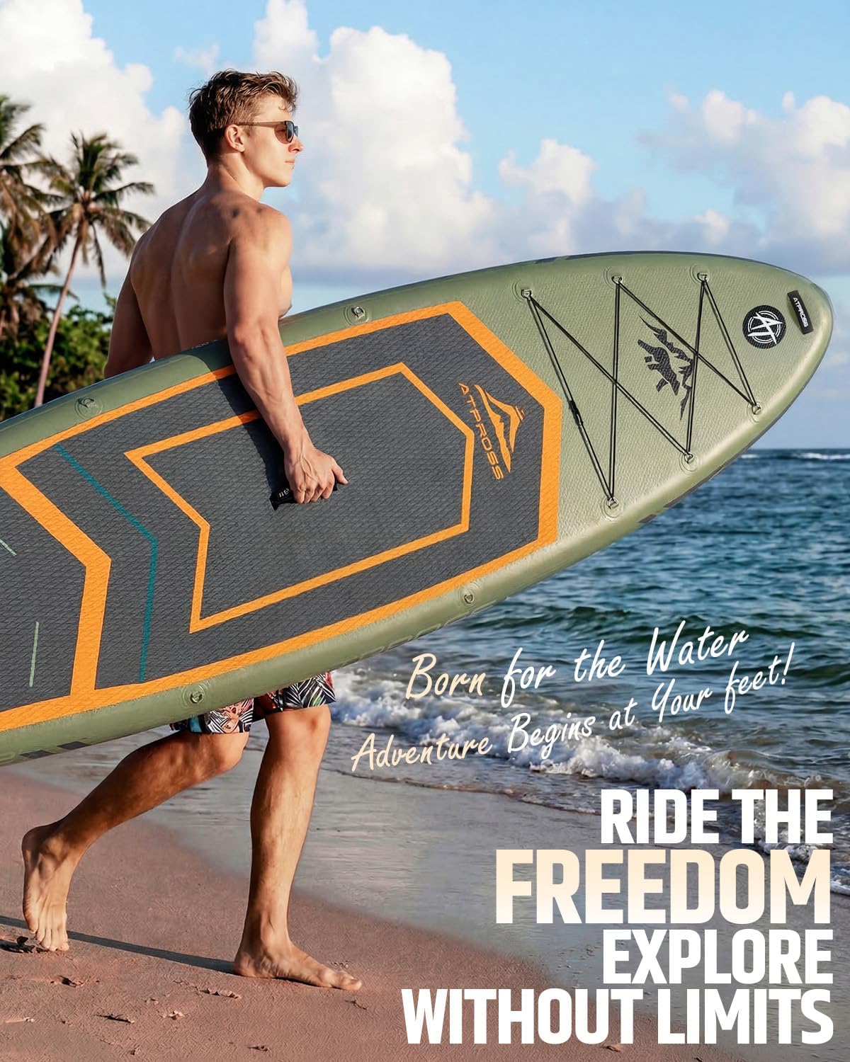 12'x36 Inflatable Paddle Board, 500lbs Extra Wide Stand Up Paddleboard for Adults with Premium SUP Accessories Kit & Backpack, Blow Up Kayak Non-Slip Stable Deck Boat for Yoga Fishing Surf