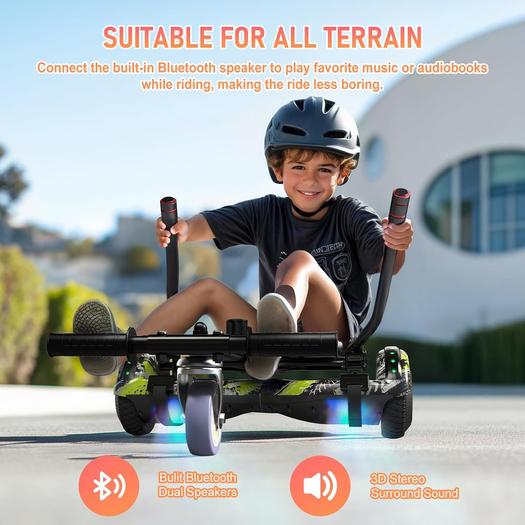 LIEAGLE Hoverboard, 6.5' Self Balancing Scooter Hover Board with Bluetooth Wheels LED Lights for Kids Adults