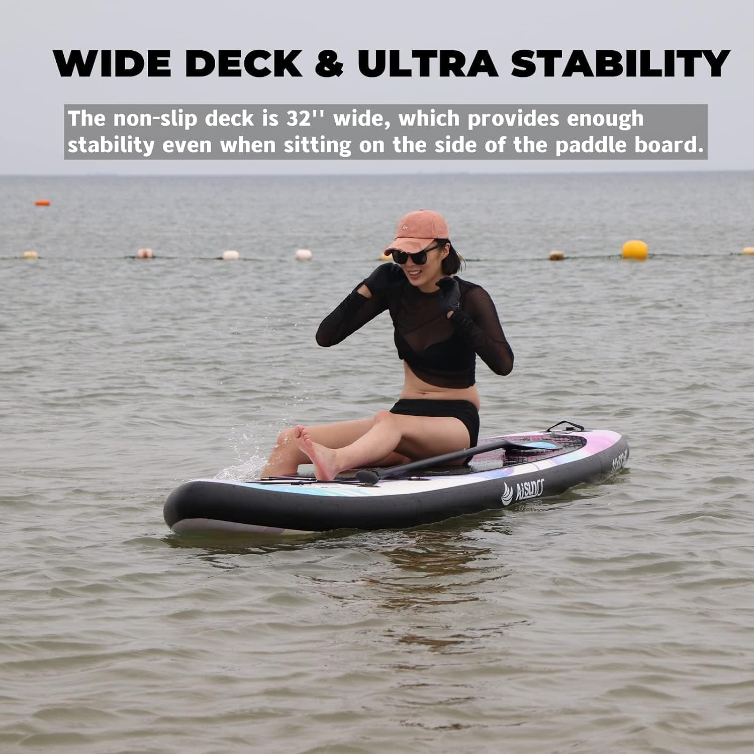 Inflatable Paddle Board for Adult, Paddle Board for All Skill Levels, Wide SUP Board with Primium Accessories Include SUP Carry Bag, Hand Pump, 10L Waterproof Bag