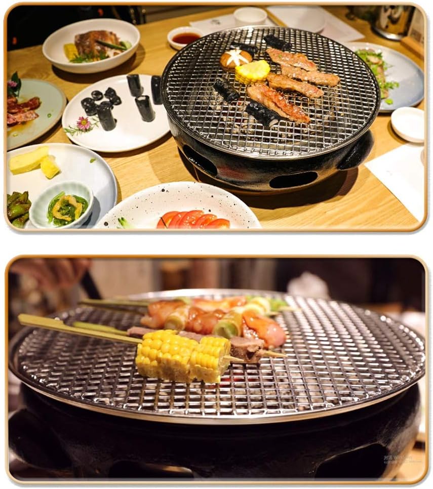 BBQ Barbeque Barbecue Grill,Smoke-Free Charcoal Grill,Cast Iron Oven,Korean Household,Split Type Easy to Clean,Indoor Outdoor,3 Styles (Color : C)